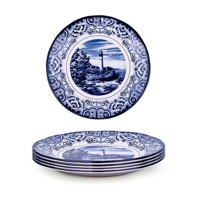 Claytan Lighthouse Blue 8-Inch Ceramic Salad Plate (Set of 4)