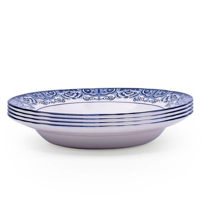 Claytan Lighthouse Blue 9-Inch Ceramic Soup Plate (Set of 4)