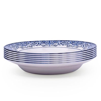 Claytan Lighthouse Blue 9-Inch Ceramic Soup Plate (Set of 6)