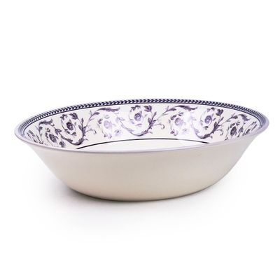 Claytan Callista Purple 9.2-Inch Porcelain Salad Bowl (Purple & White, Set Of 1)
