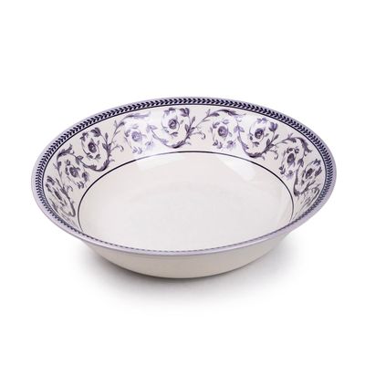 Claytan Callista Purple 9.2-Inch Porcelain Salad Bowl (Purple & White, Set Of 4)