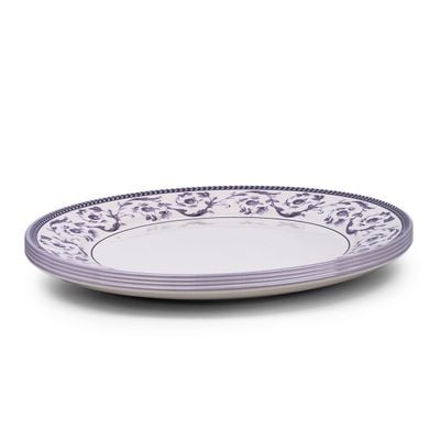 Claytan Callista 12 inch Ceramic Chop Plate (Purple & White, Set Of 4)
