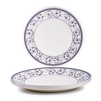Claytan Callista 10.5 inch Ceramic Dinner Plate (Purple & White, Set Of 4)