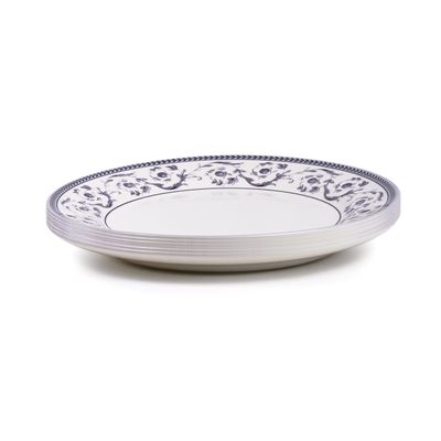 Claytan Callista 10.5 inch Ceramic Dinner Plate (Purple & White, Set Of 6)
