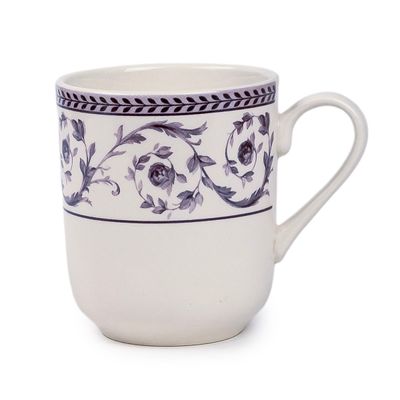 Claytan Callista 370 ml Ceramic Mug (Purple & White, Set Of 1)