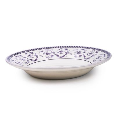 Claytan Callista 9.1 inch Ceramic Soup Plate (Purple & White, Set Of 1)