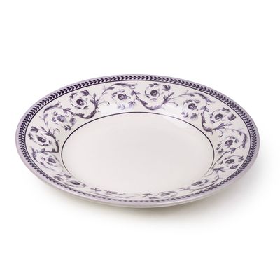 Claytan Callista 9.1 inch Ceramic Soup Plate (Purple & White, Set Of 4)