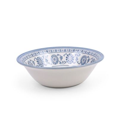 Claytan Plethora 6 inch Porcelain Cereal & Breakfast Bowl (Grey & White, Set Of 4)