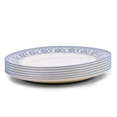 Claytan Plethora 12 inch Porcelain Chop Plate (Grey & White, Set Of 6)