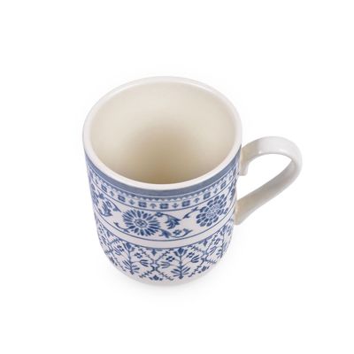 Claytan Plethora 370 ml Porcelain Mug (Grey & White, Set Of 1)
