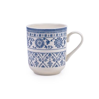 Claytan Plethora 370 ml Porcelain Mug (Grey & White, Set Of 1)
