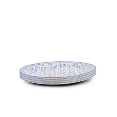Claytan Plethora 9 inch Ceramic Soup Plate (Grey & White, Set Of 4)