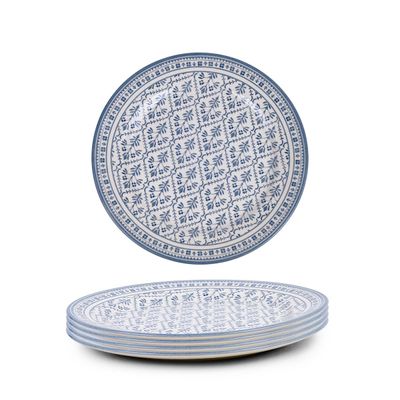 Claytan Plethora 9 inch Ceramic Soup Plate (Grey & White, Set Of 4)