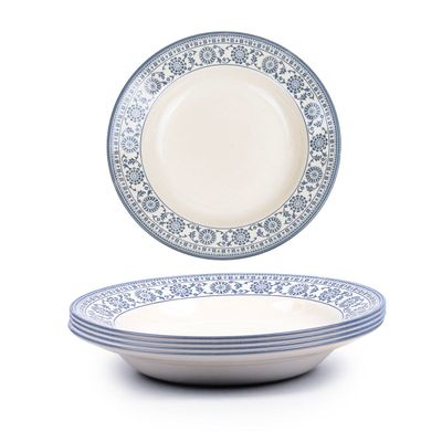 Claytan Plethora 8 inch Ceramic Salad Plate (Grey & White, Set Of 4)