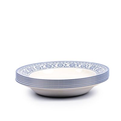 Claytan Plethora 8 inch Ceramic Salad Plate (Grey & White, Set Of 6)