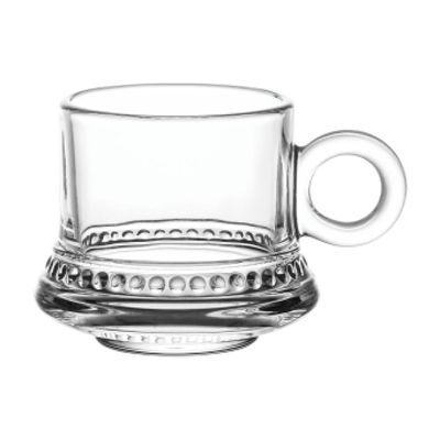Doyalex Glass Coffee Cup & Saucer Set - 80ml, 12-Pieces, Transparent (CS-038A)