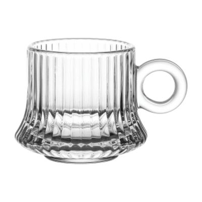 Doyalex Glass Tea Cup & Saucer Set - 190ml, 12-Pieces, Transparent (CS-058C)