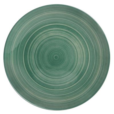 Shallow Porcelain Noah Dinner Set, 12 Pieces, Green, (4 Dinner Plates 10.5 inch, 4 Side Plates 7.5 inch, 4 Small Bowl 4.45 inch)