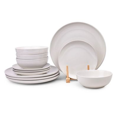 Cuisine Art SAFA 12-Piece Glazed Dinner Set - Beige