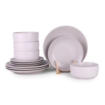 Cuisine Art OHA 12-Piece Glazed Dinner Set - Cream