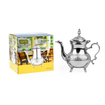 Cuisine Art Moroccan Brass Teapot - Khayb, 350ml, Silver