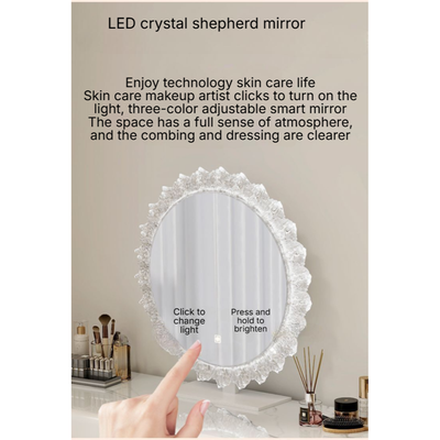 Modern Dressing Table Set, Spacious Storage Vanity Table with Stool and Mirror