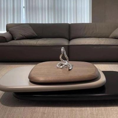 Wood Multi-Layers Rotatable Coffee Table