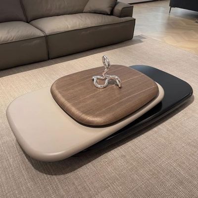 Wood Multi-Layers Rotatable Coffee Table