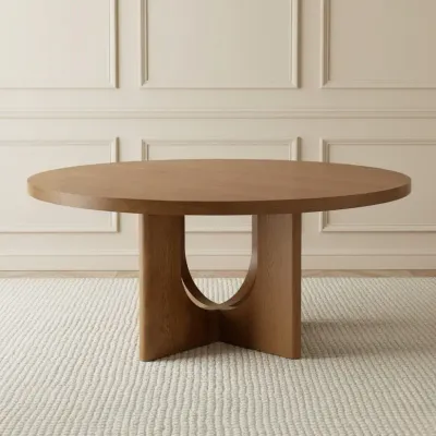 Corta Round Dining Table Brown L110xW110xH75