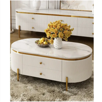 Modern White Living Room Tables Set