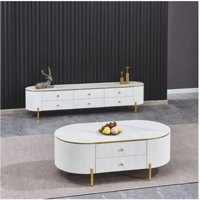 Modern White Living Room Tables Set