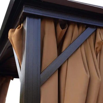 Swin 3x4m Rectangular Roof Aluminum Gazebo Brown