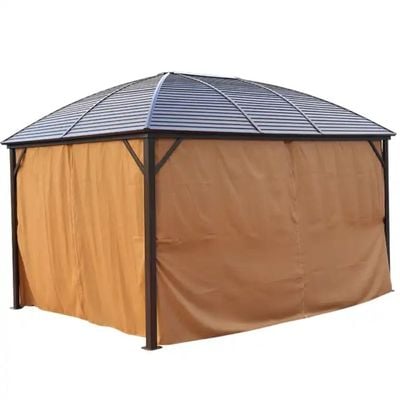 Swin 3x4m Rectangular Roof Aluminum Gazebo Brown