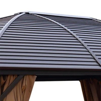 Swin 3x4m Rectangular Roof Aluminum Gazebo Brown Swin 3x4m Rectangular Roof Aluminum Gazebo Brown