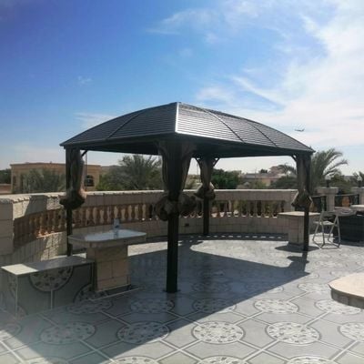 Swin 3x4m Rectangular Roof Aluminum Gazebo Brown