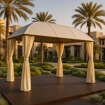 Swin 3x4m Rectangular Roof Aluminum Gazebo White