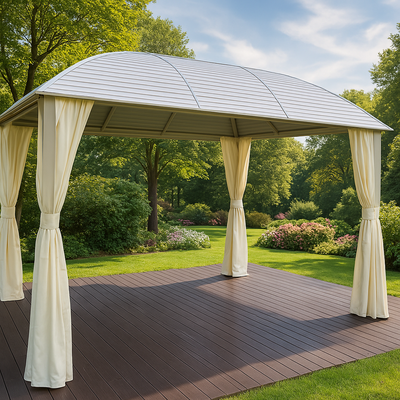 Swin 3x4m Rectangular Roof Aluminum Gazebo White Swin 3x4m Rectangular Roof Aluminum Gazebo White