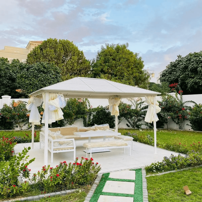Swin 3x4m Rectangular Roof Aluminum Gazebo – White