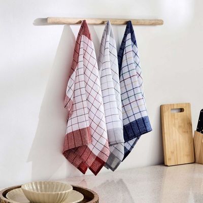 Polycotton Waffel Kitchen Towels 45x65 cm Absorbent, Quick-Drying Dish Towels for Home & Kitchen 12Pcs Pack