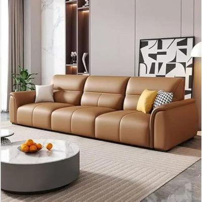 Italian Leather Sofa For Comfortable Living Room Modern High-Back And Perfect For Home Use 