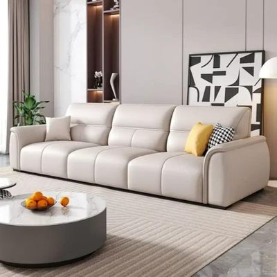 Italian Leather Sofa For Comfortable Living Room Modern High-Back And Perfect For Home Use 