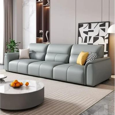 Italian Leather Sofa For Comfortable Living Room Modern High-Back And Perfect For Home Use 
