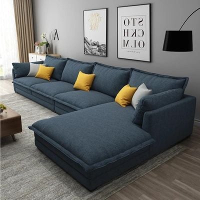 Modern L-Shaped Sectional Sofa Set With Innovative Technology Cloth For Lounge Living Room Furniture