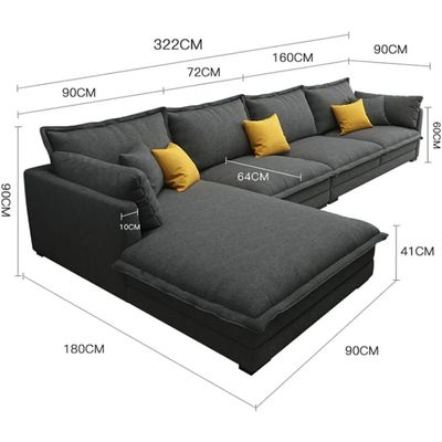 Modern L-Shaped Sectional Sofa Set With Innovative Technology Cloth For Lounge Living Room Furniture