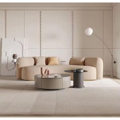 European Style Velvet Couch - Modern Round Fabric Soft Curved Sofa For Living Room