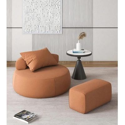  Nordic Designer Furniture Modern No Arm Round Cute Lounge Single Sofa Living Room Low Chair With Ottoman