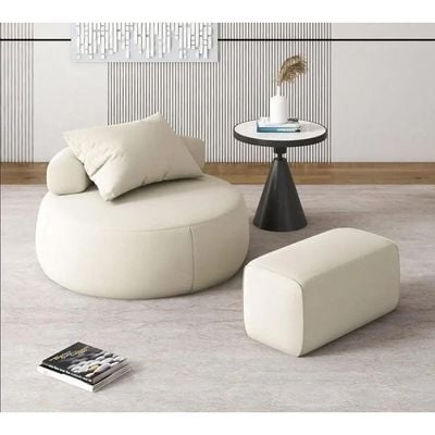  Nordic Designer Furniture Modern No Arm Round Cute Lounge Single Sofa Living Room Low Chair With Ottoman