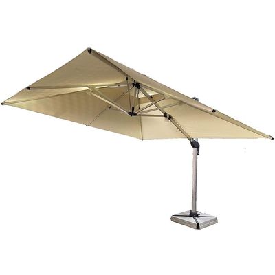 Swin Aluminum Garden Umbrella with Rotating Handle – 3.5m UV-Resistant Outdoor Shade for Patio & Garden Khaki
