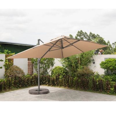 Swin 3*3 Meter Square Outdoor Umbrella Side Pole Heavy Duty Cantilever Sunshade Parasol | Marble Base