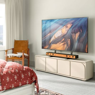 Table Top TV Stand with Height Adjustable TV Legs, TV Stands Base with Cable Management for Most 37 to 86 Inch Flat or Curved TVs, Steel TV Feet Holds up to 150 lbs, Max VESA 800x600mm, Black